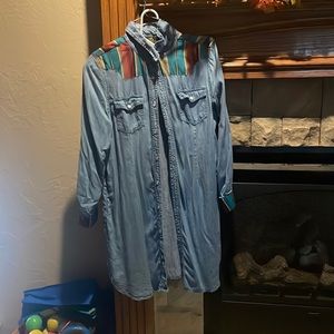 L&B Serape Denim Pearl Snap Dress or Kimono